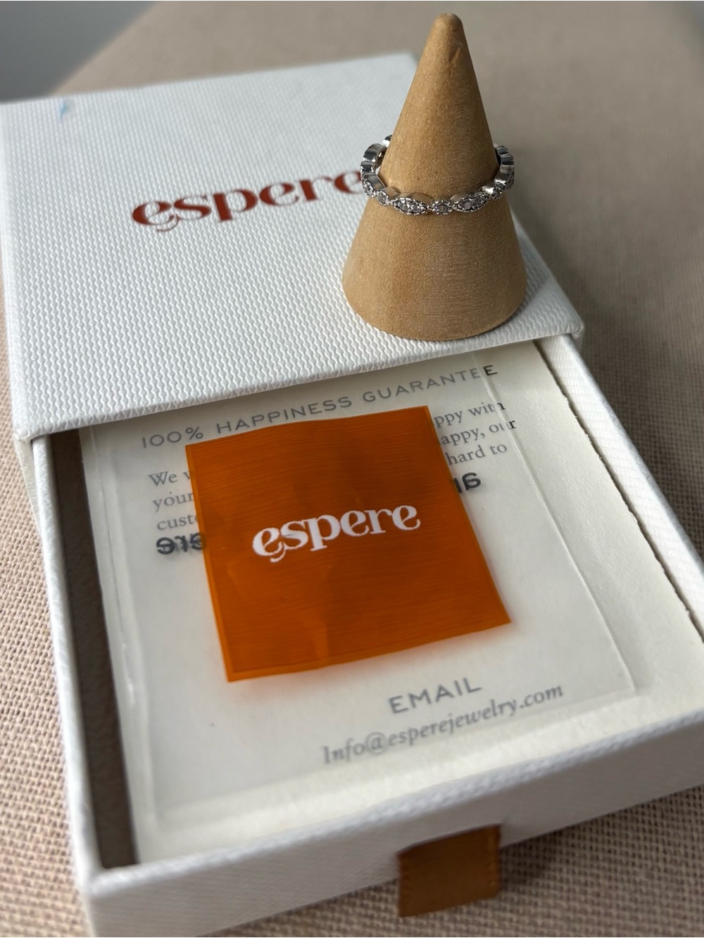 Espere Silver Pavé Diamond Eternity Ring - Silver
